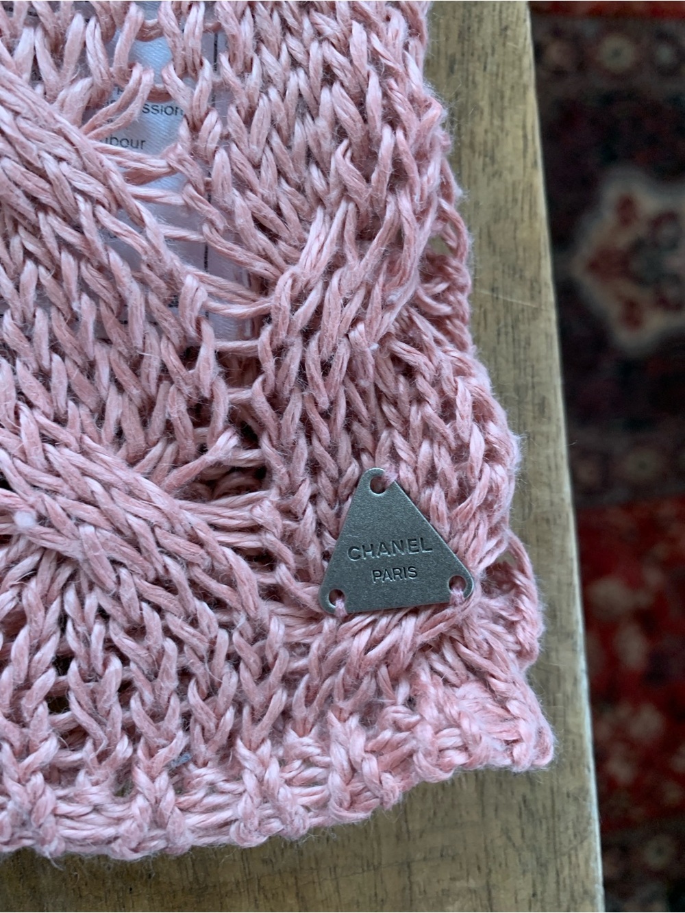 CHANEL Sleeveless Cable Knit Turtleneck - Dusty Rose - Picture 4 of 7